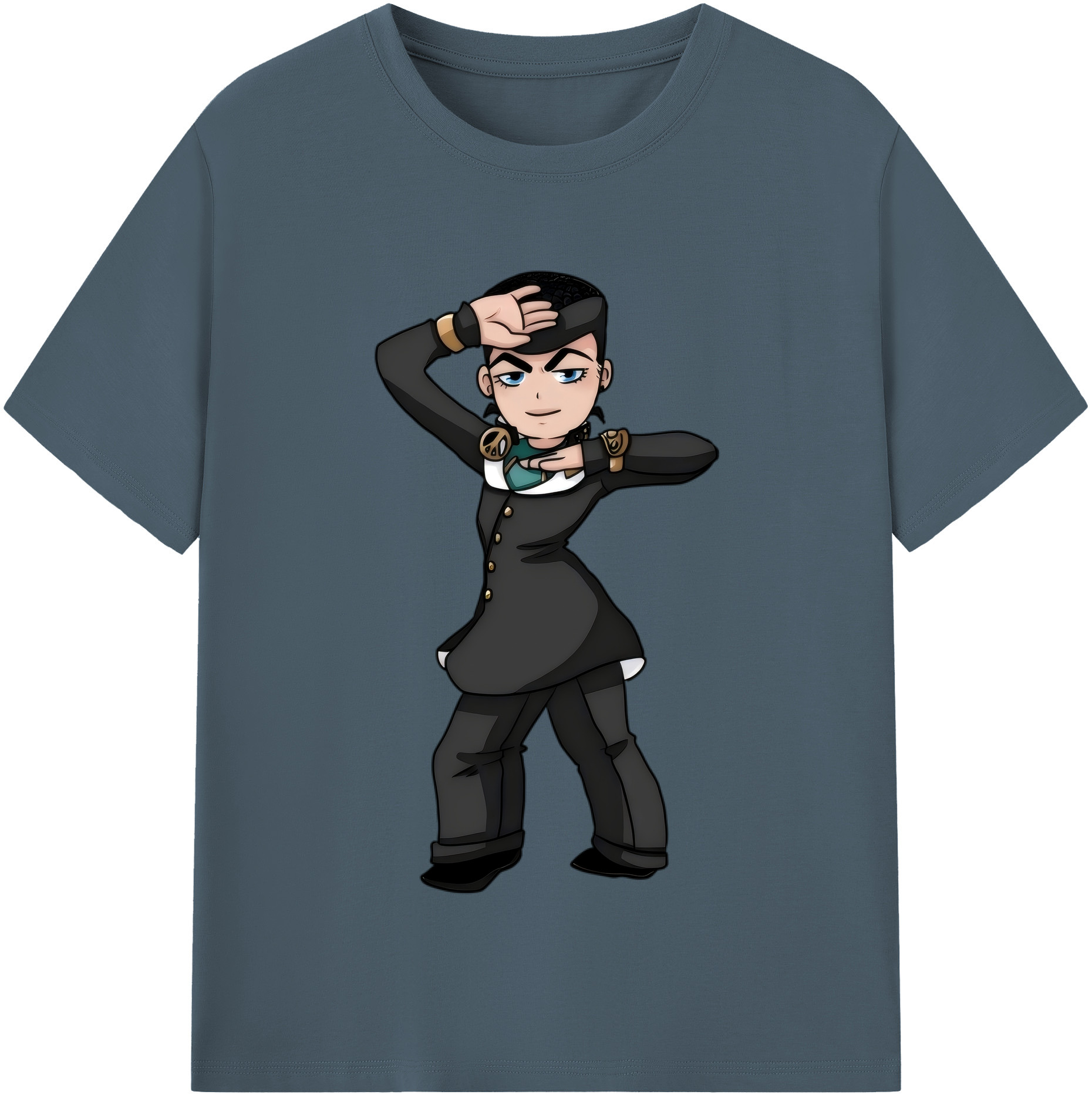 （画像用） ジョジョの奇妙な冒険 ひがしかた じょうすけ JoJo's Bizarre Adventure Higashikata Josuke 綿100％半袖Tシャツ（フロントプリント）